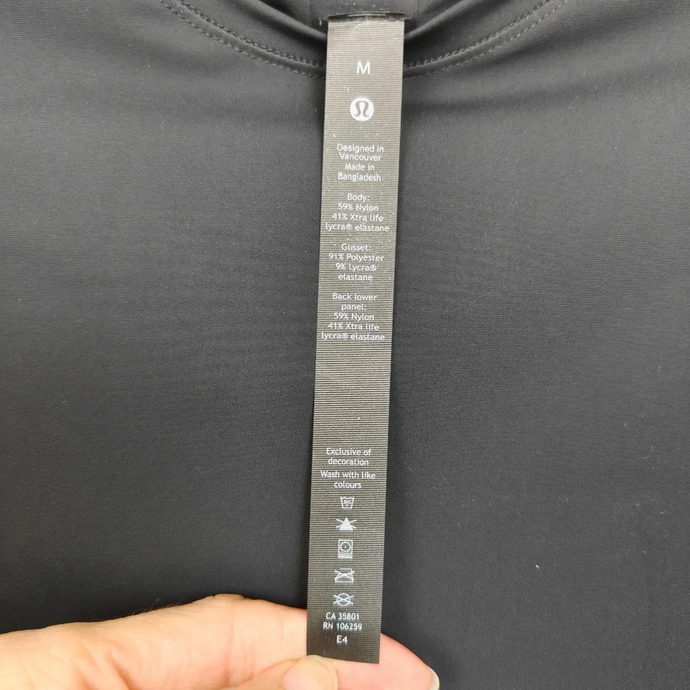Lululemon Vital Drive Long Sleeve Shirt Mens Medium Black Bonded Seamless Gym